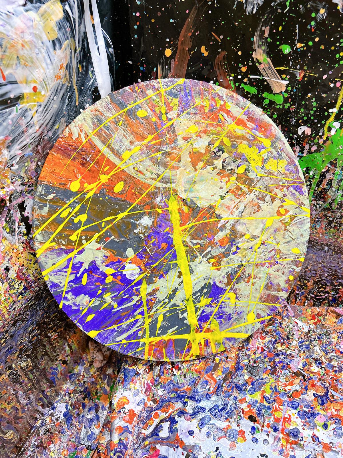 「 霓虹幻夜」Neon Swirl 動態藝術畫 40CM